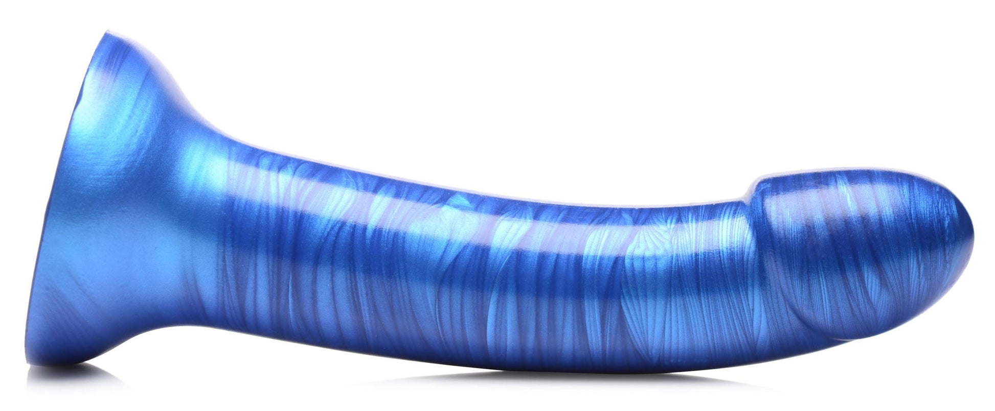 G-Tastic 7 Inch Metallic Silicone Dildo - Blue - Not Very Vanilla