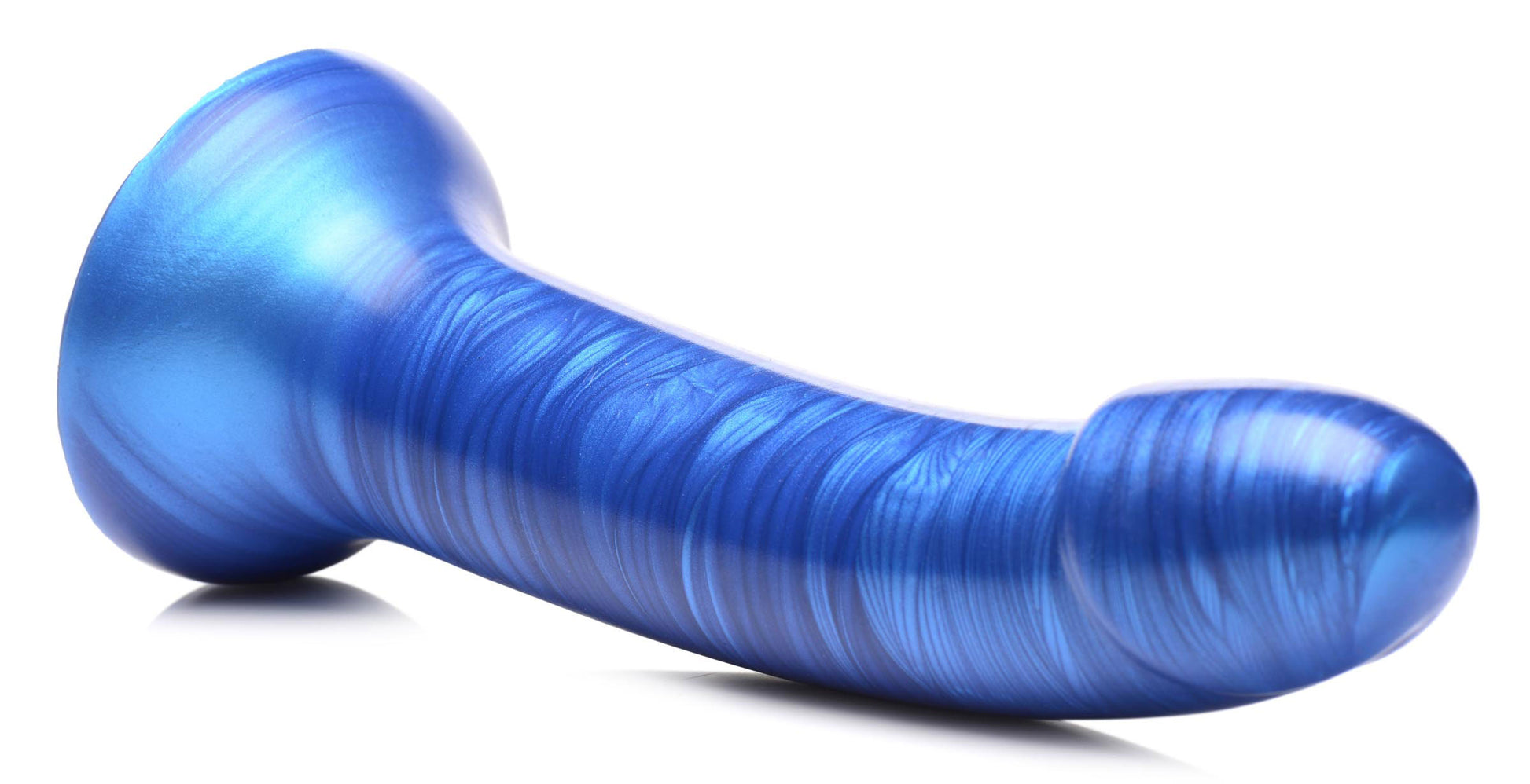 G-Tastic 7 Inch Metallic Silicone Dildo - Blue - Not Very Vanilla