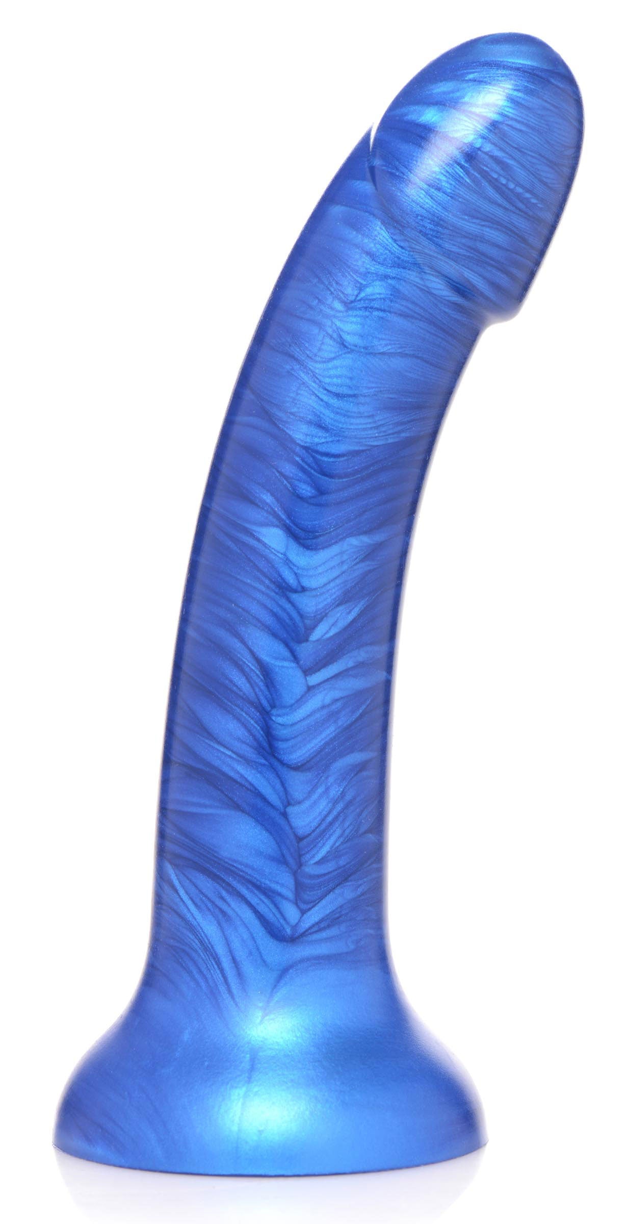 G-Tastic 7 Inch Metallic Silicone Dildo - Blue - Not Very Vanilla