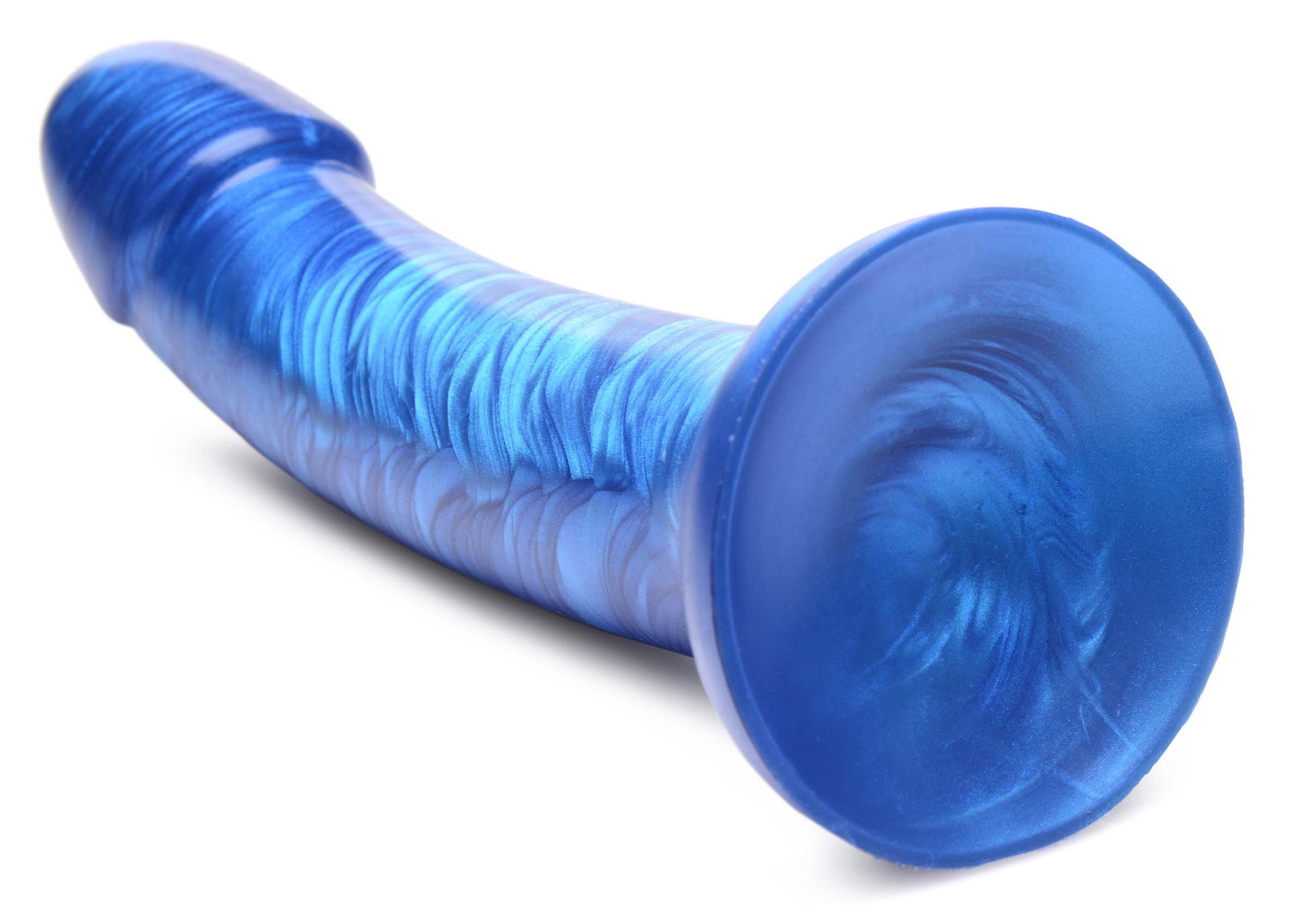 G-Tastic 7 Inch Metallic Silicone Dildo - Blue - Not Very Vanilla