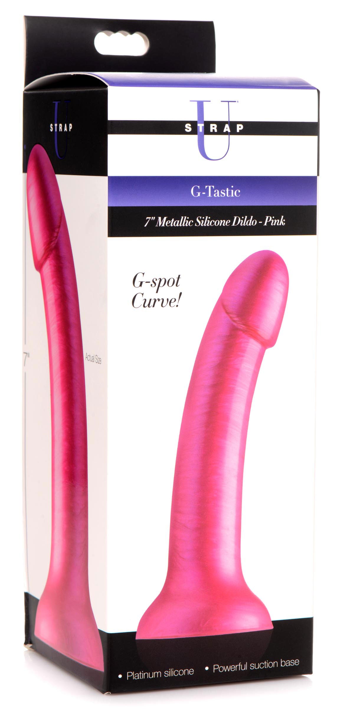 G-Tastic 7 Inch Metallic Silicone Dildo - Pink - Not Very Vanilla