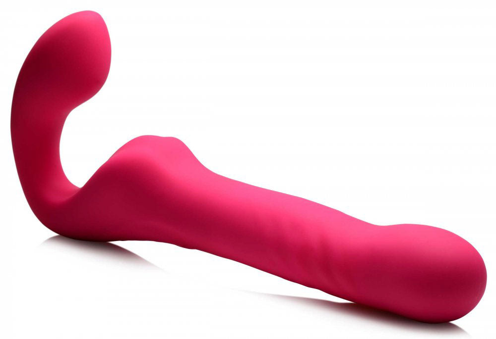 Mighty-Thrust Thrusting and Vibrating Strapless Strap-on With Remote - Pink - Not Very Vanilla