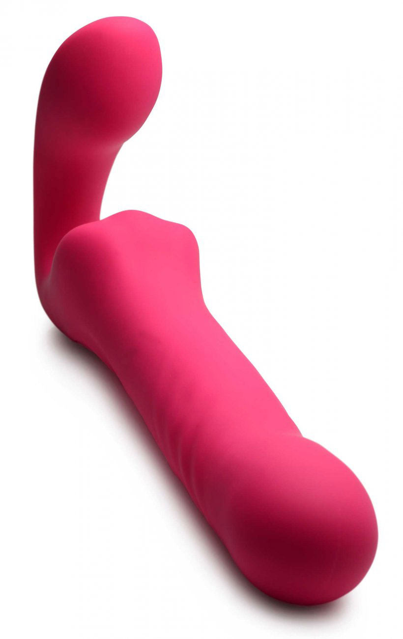 Mighty-Thrust Thrusting and Vibrating Strapless Strap-on With Remote - Pink - Not Very Vanilla