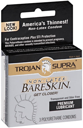 Trojan Supra Bareskin Polyurethane - 3 Pack - Not Very Vanilla