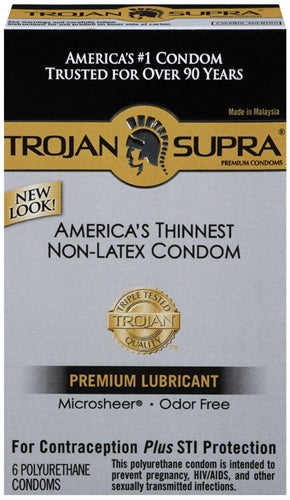 Trojan Supra Bareskin Non-Latex - 6 Pack - Not Very Vanilla