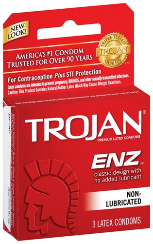 Trojan Enz Non-Lubricated Condoms - 3 Pack - Not Very Vanilla