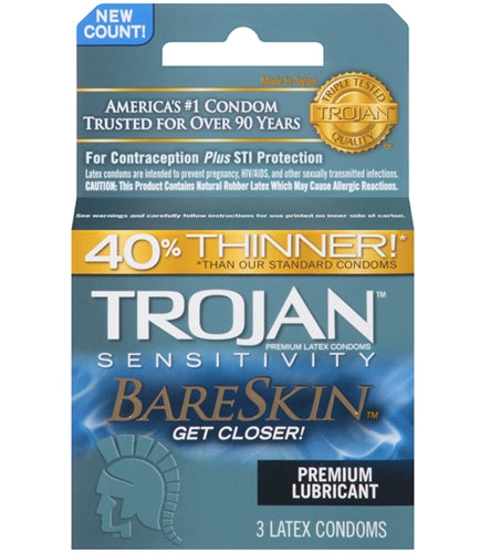 Trojan Sensitivity Bareskin Lubricated Condoms - 3 Pack - Not Very Vanilla