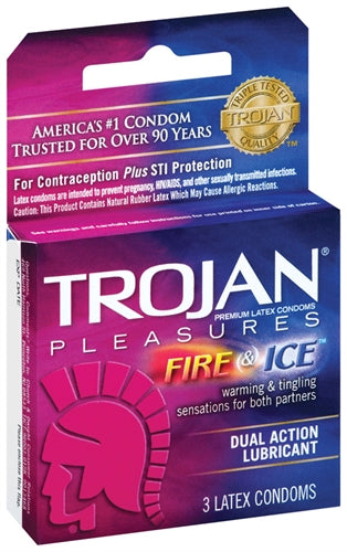 Trojan Fire and Ice Dual Action Lubricated Condoms - 3 Pack - Not Very Vanilla