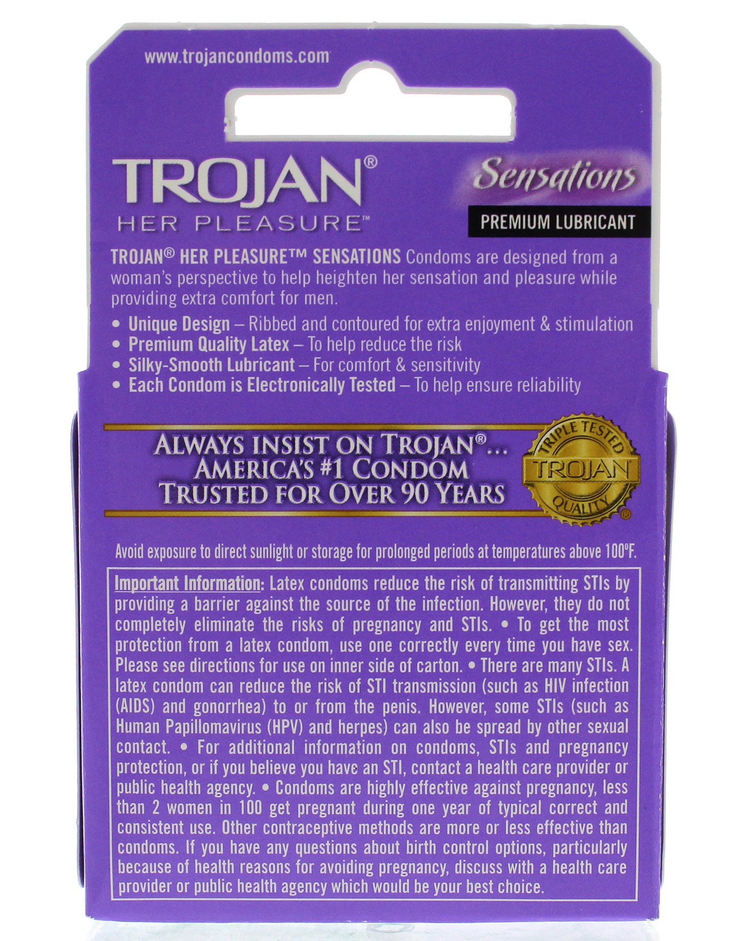 Trojan Her Pleasure Sensations Lubricated Condoms - 3 Pack - Not Very Vanilla