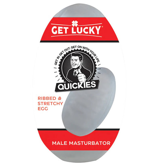 Get Lucky Quickies Ribbed and Stretchy Egg Male Masturbator - Not Very Vanilla