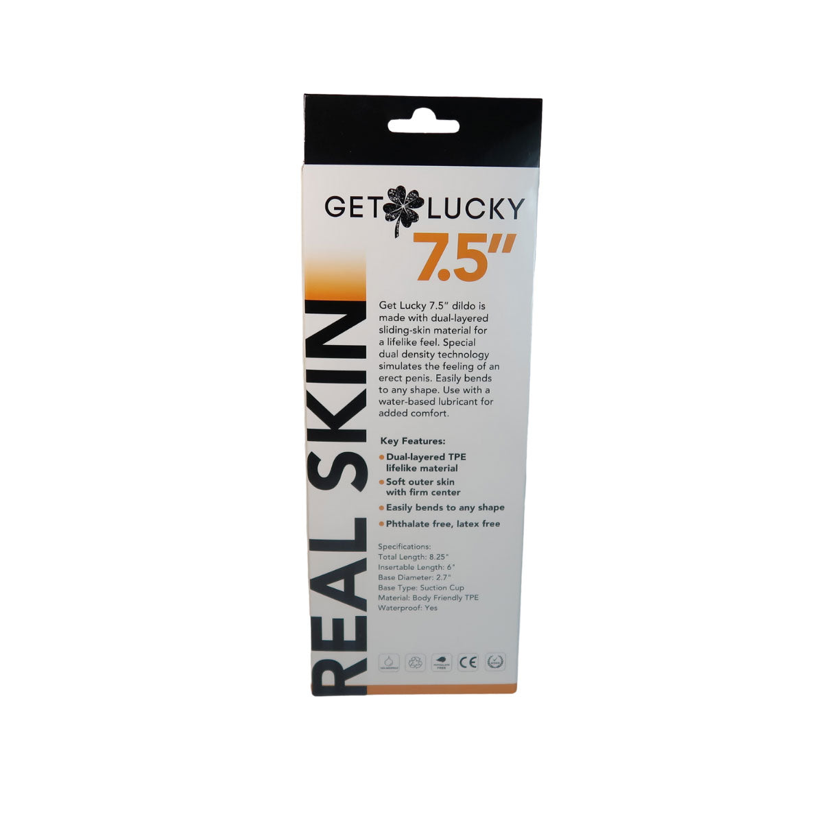 Get Lucky 7.5 Inch Real Skin Dildo - Dark Brown - Not Very Vanilla