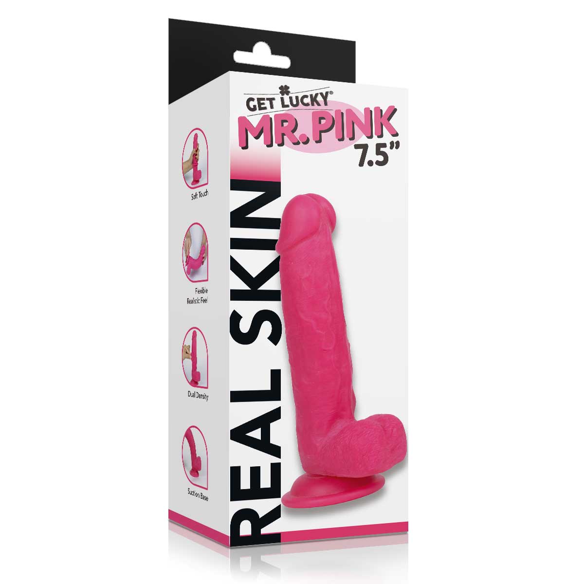 Get Lucky Ms. Pink 7.5 Inch Dildo - Pink - Not Very Vanilla