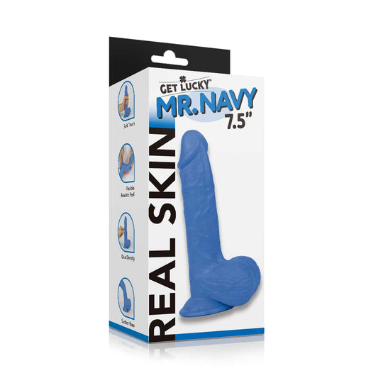 Get Lucky Ms. Navy 7.5 Inch Dildo - Blue - Not Very Vanilla