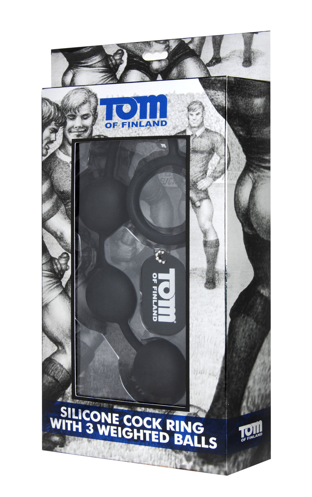 Tom of Finland Silicone Cock Ring With 3 Weighted Balls - Not Very Vanilla