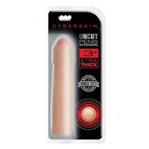 Cyberskin 3 In. Xtra Thick Uncut Transformer Penis Extension - Light - Not Very Vanilla