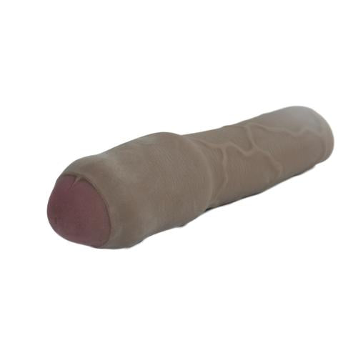 Cyberskin 3 Inch Xtra Thick Uncut Transformer Penis Extension - Dark - Not Very Vanilla