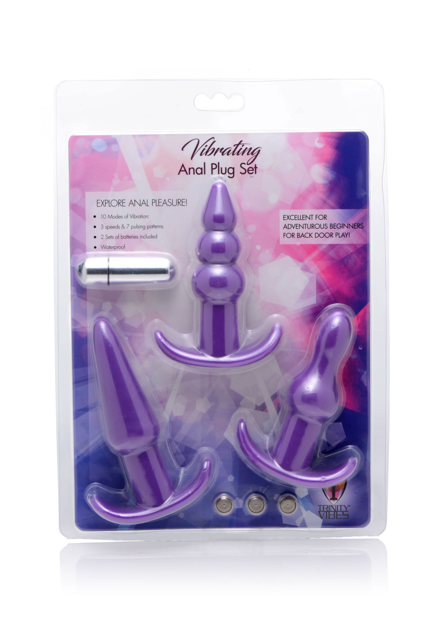 4 Pc Vibrating Anal Plug Set - Purple - Not Very Vanilla