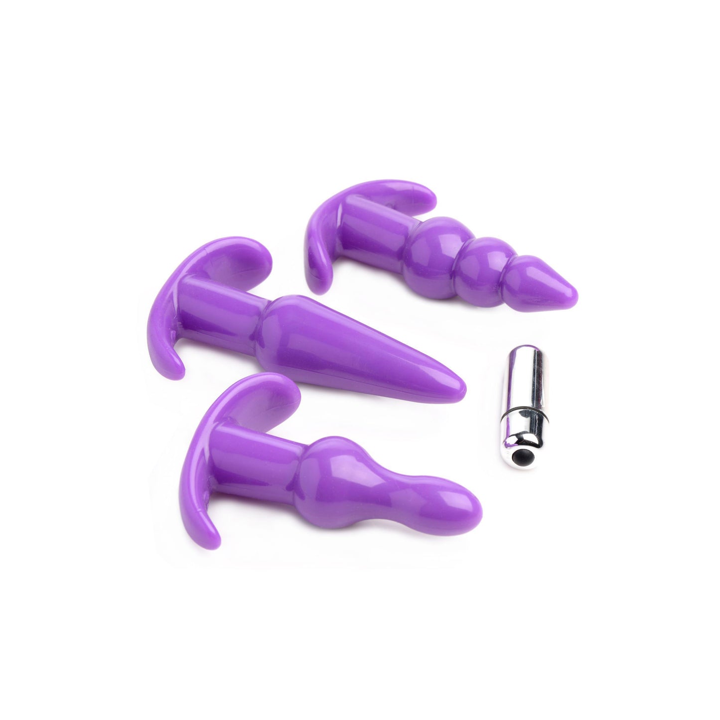 4 Pc Vibrating Anal Plug Set - Purple - Not Very Vanilla