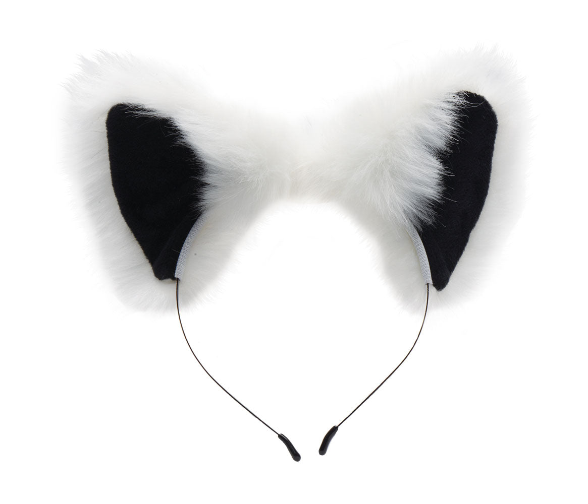 White Fox Tail Anal Plug and Ears Set - Not Very Vanilla