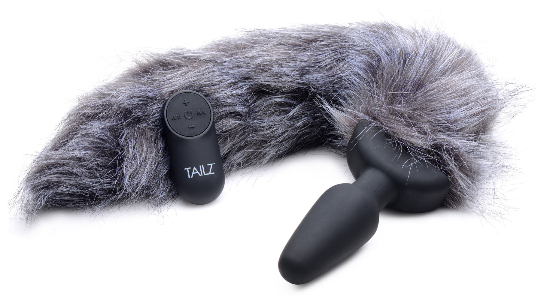 Grey Fox Tail Vibrating Anal Plug - Not Very Vanilla