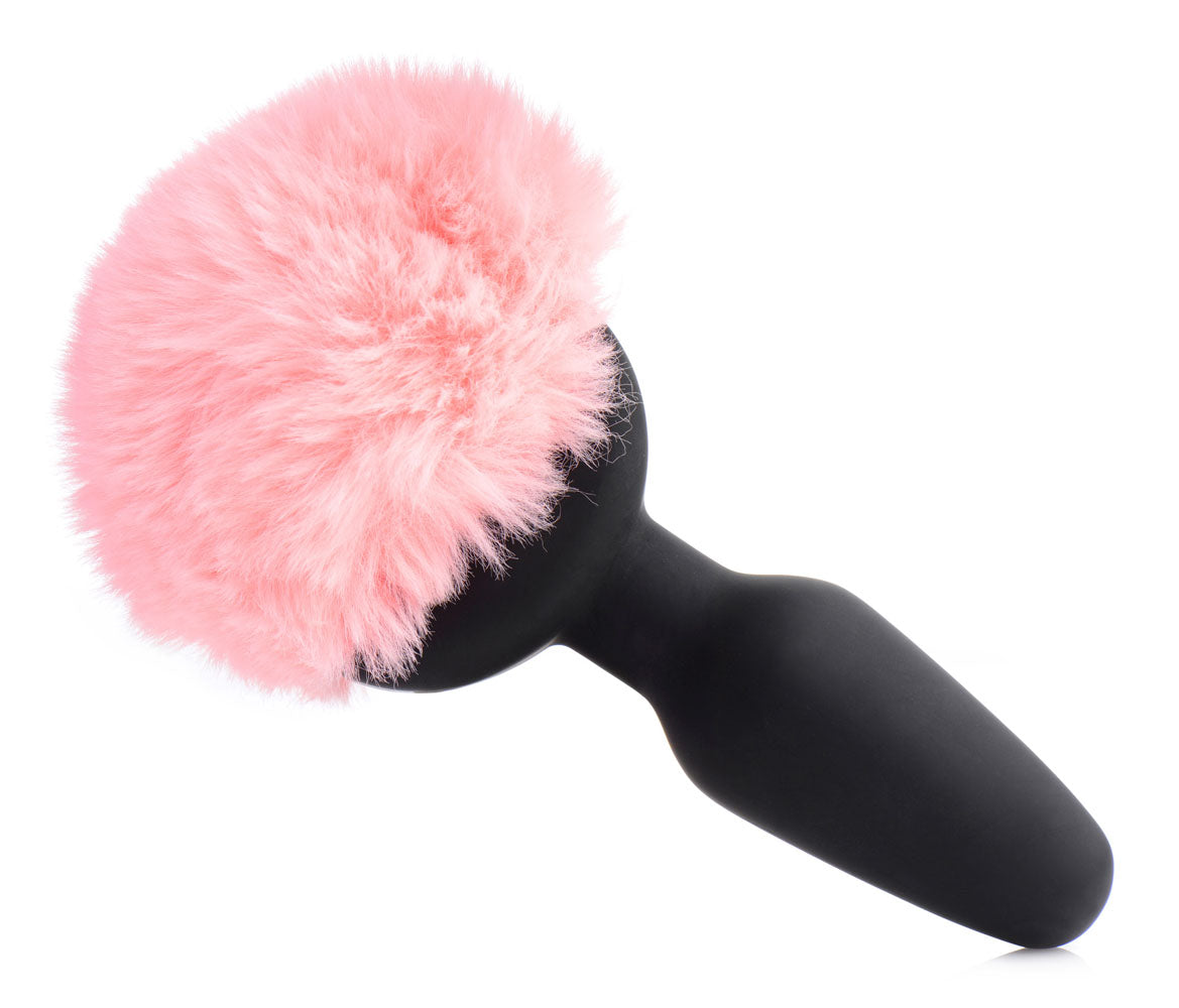 Pink Bunny Tail Vibrating Anal Plug - Not Very Vanilla