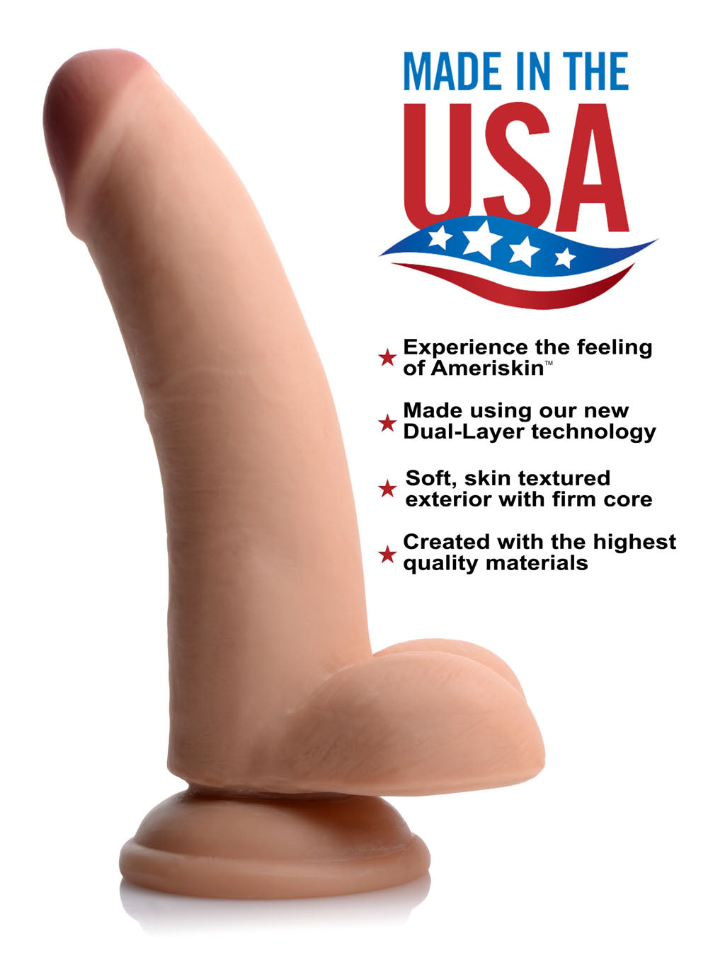 Usa Cocks 8 Inch Ultra Real Dual Layer Dildo - Flesh - Not Very Vanilla