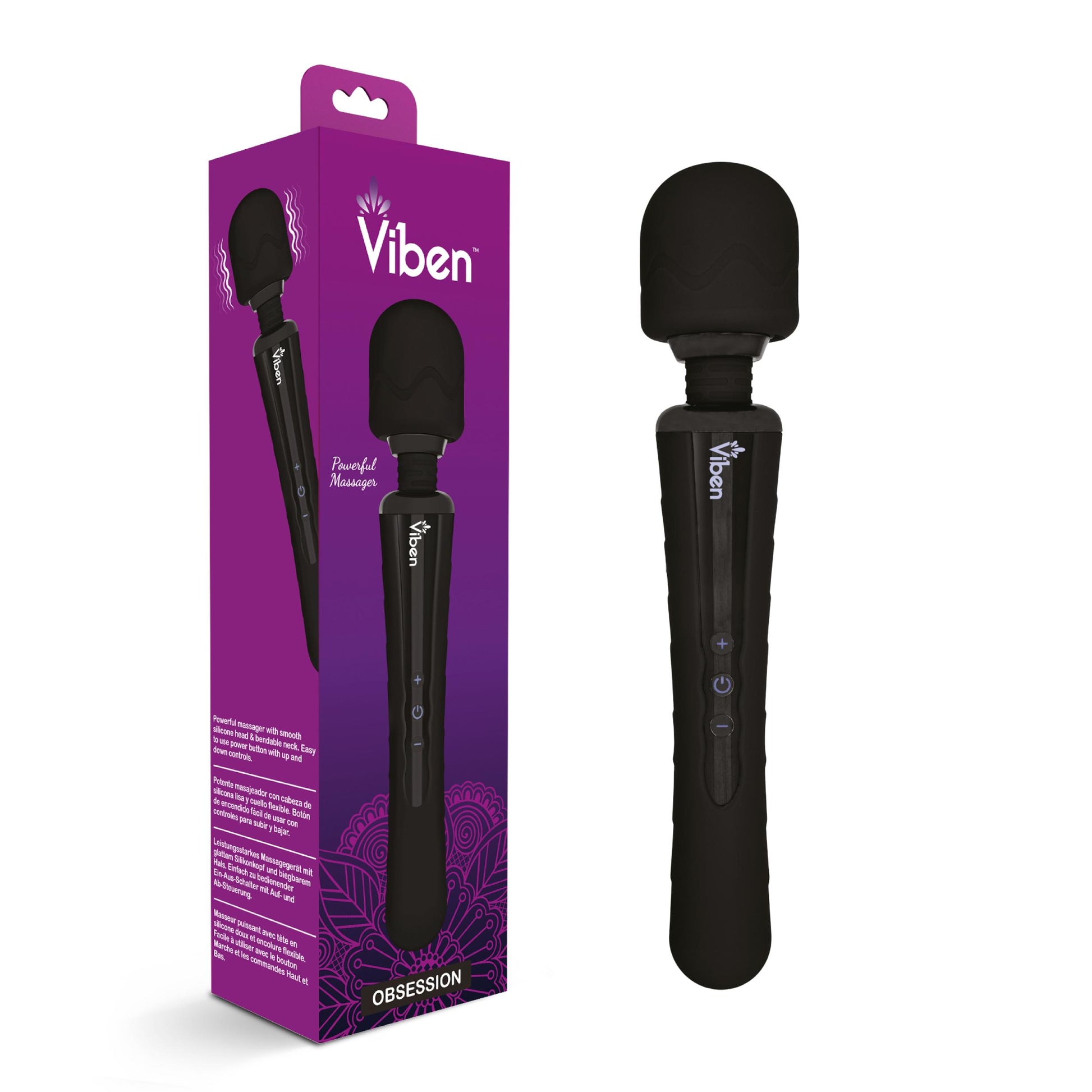 Obsession - Intense Wand Massager - Black - Not Very Vanilla