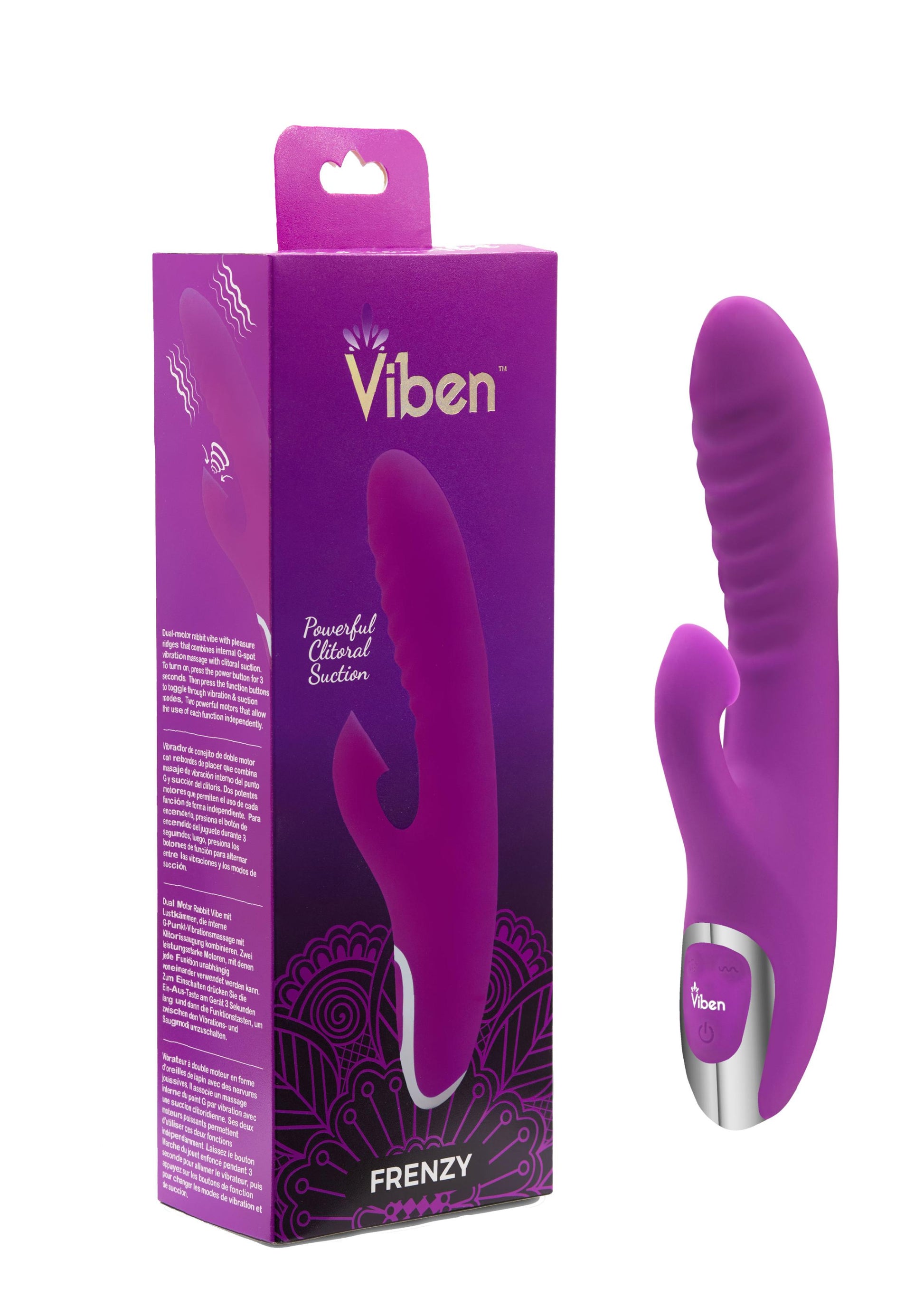 Frenzy - Rabbit Vibe With Clitoral Suction - Berry - Not Very Vanilla