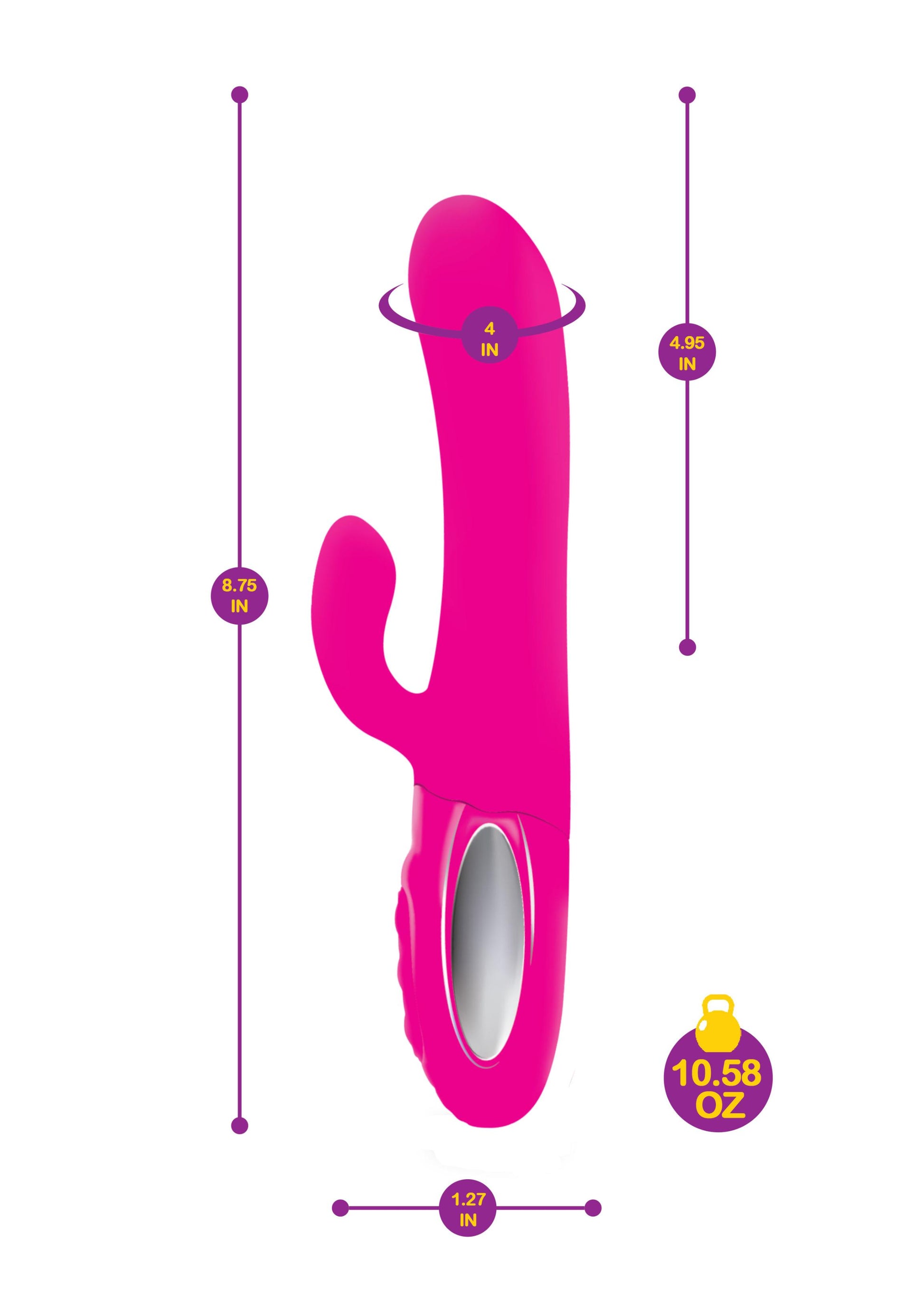 Hypnotic - Hot Pink - Thrusting Rabbit With Swinging Clitoral Stimulator - Not Very Vanilla