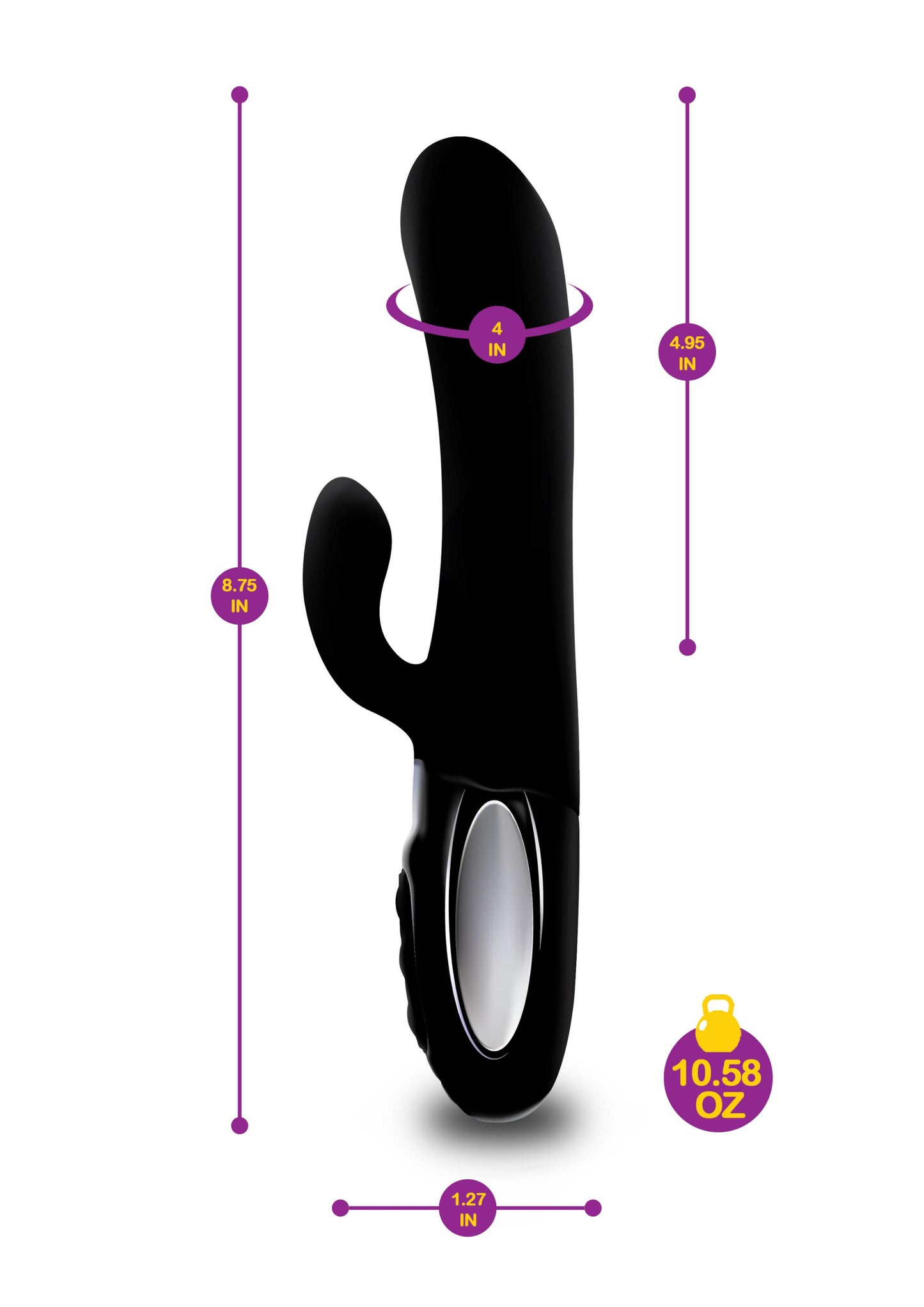 Hypnotic - Black - Thrusting Rabbit With Swinging Clitoral Stimulator - Not Very Vanilla