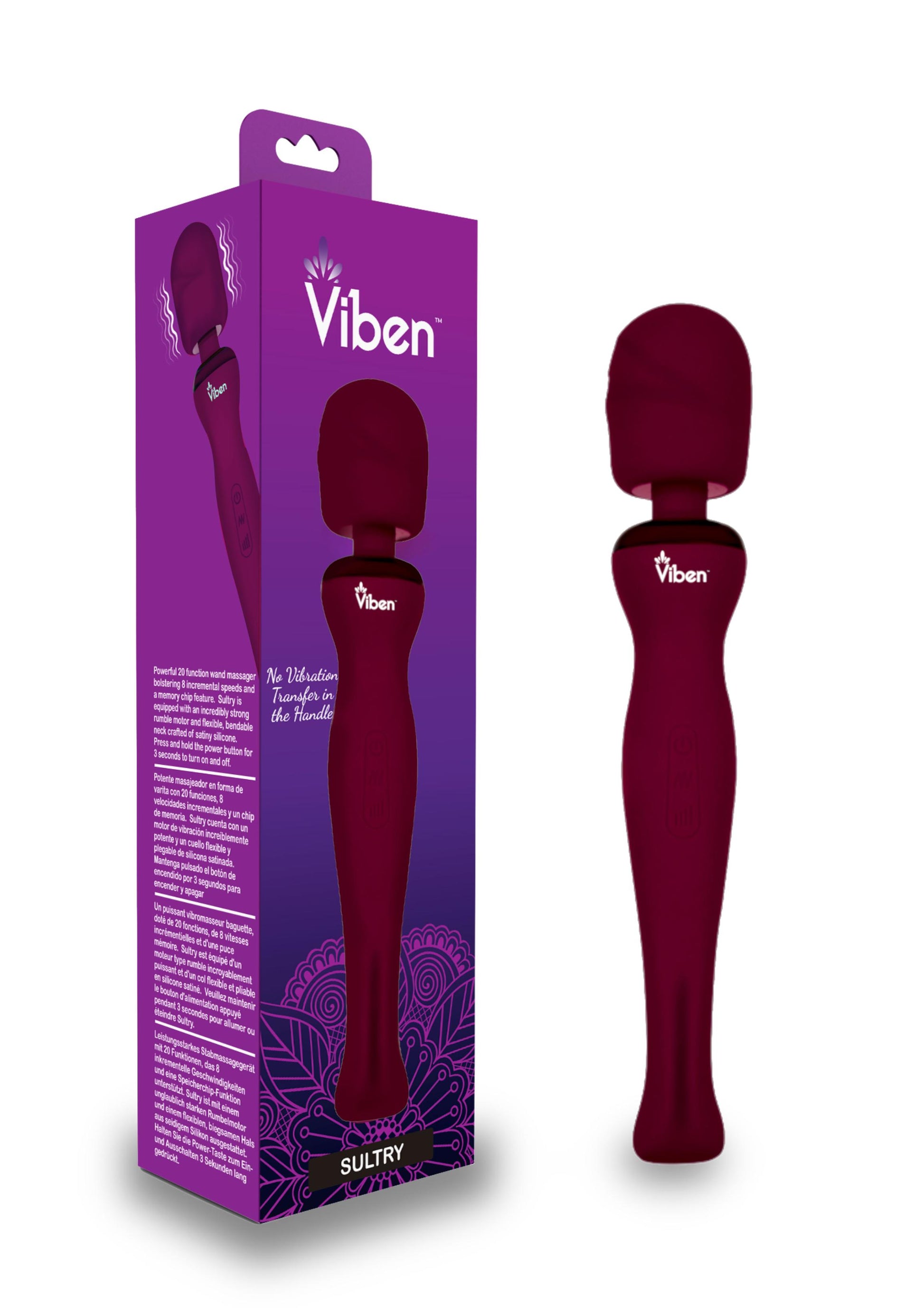 Sultry - Ruby - Intense Handheld Wand Massager - Not Very Vanilla