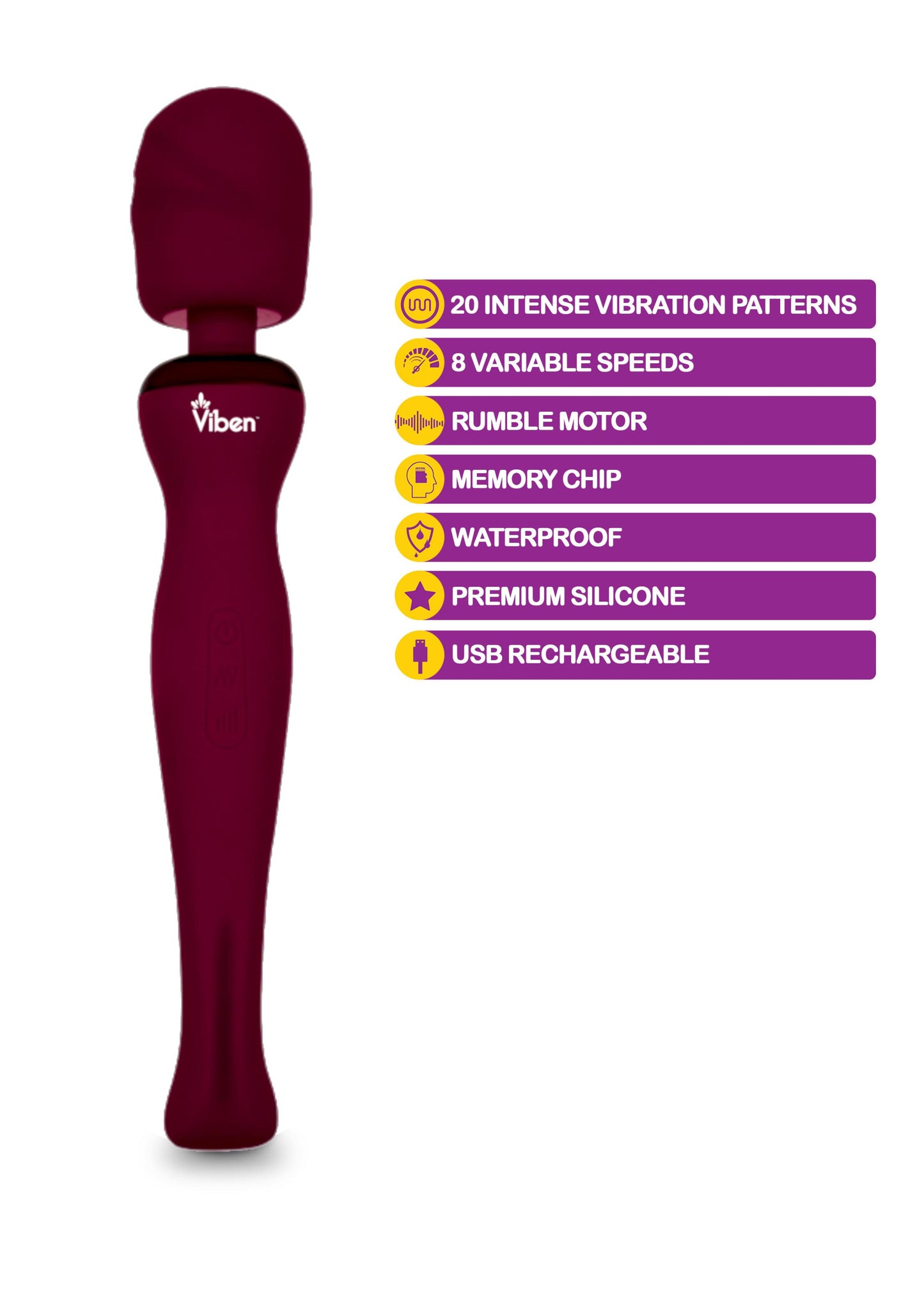 Sultry - Ruby - Intense Handheld Wand Massager - Not Very Vanilla