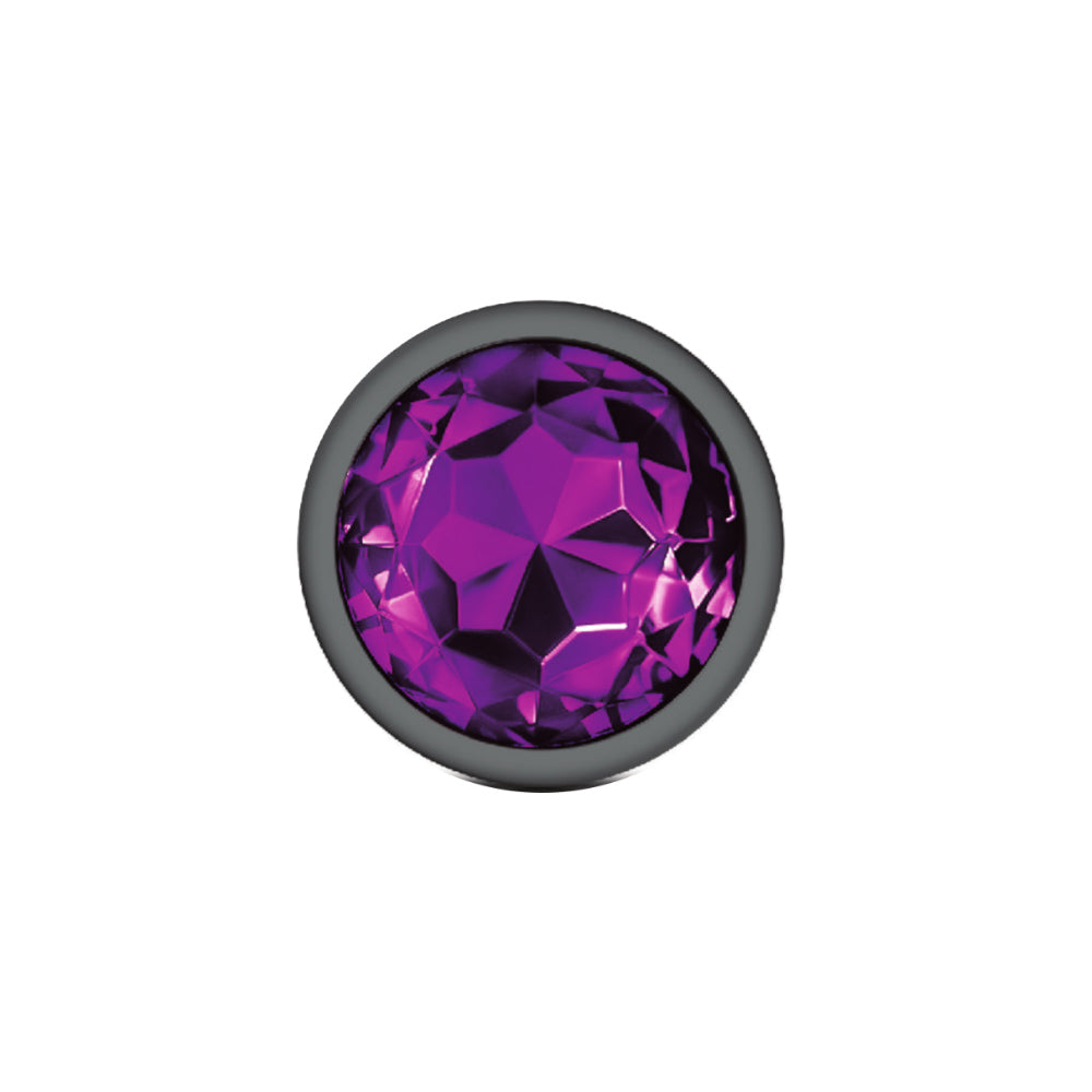 Cheeky Charms-Gunmetal Metal Butt Plug- Round-Deep Purple-Large - Not Very Vanilla