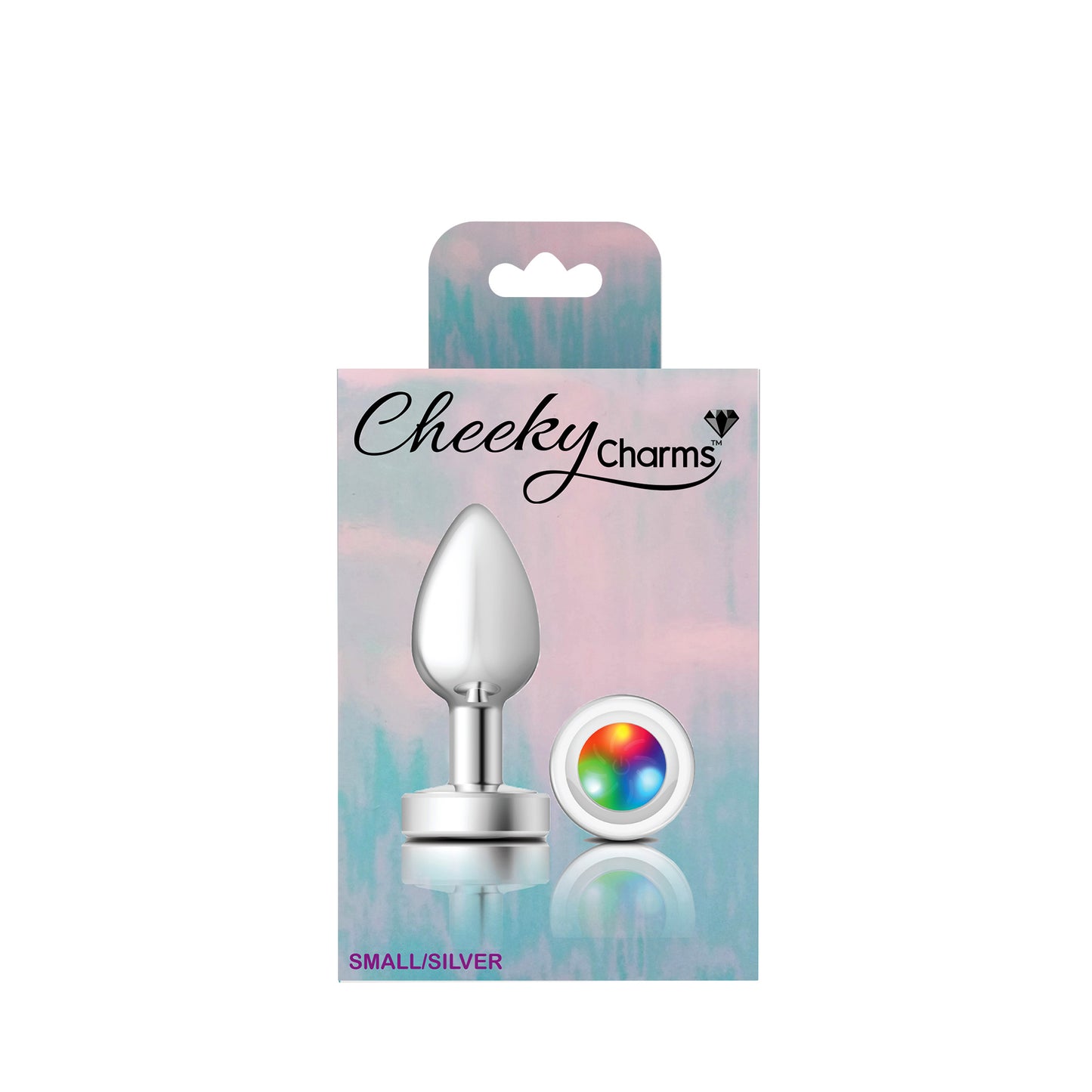 Cheeky Charms-Silver Metal Butt Plug- Light Up-Small - Not Very Vanilla