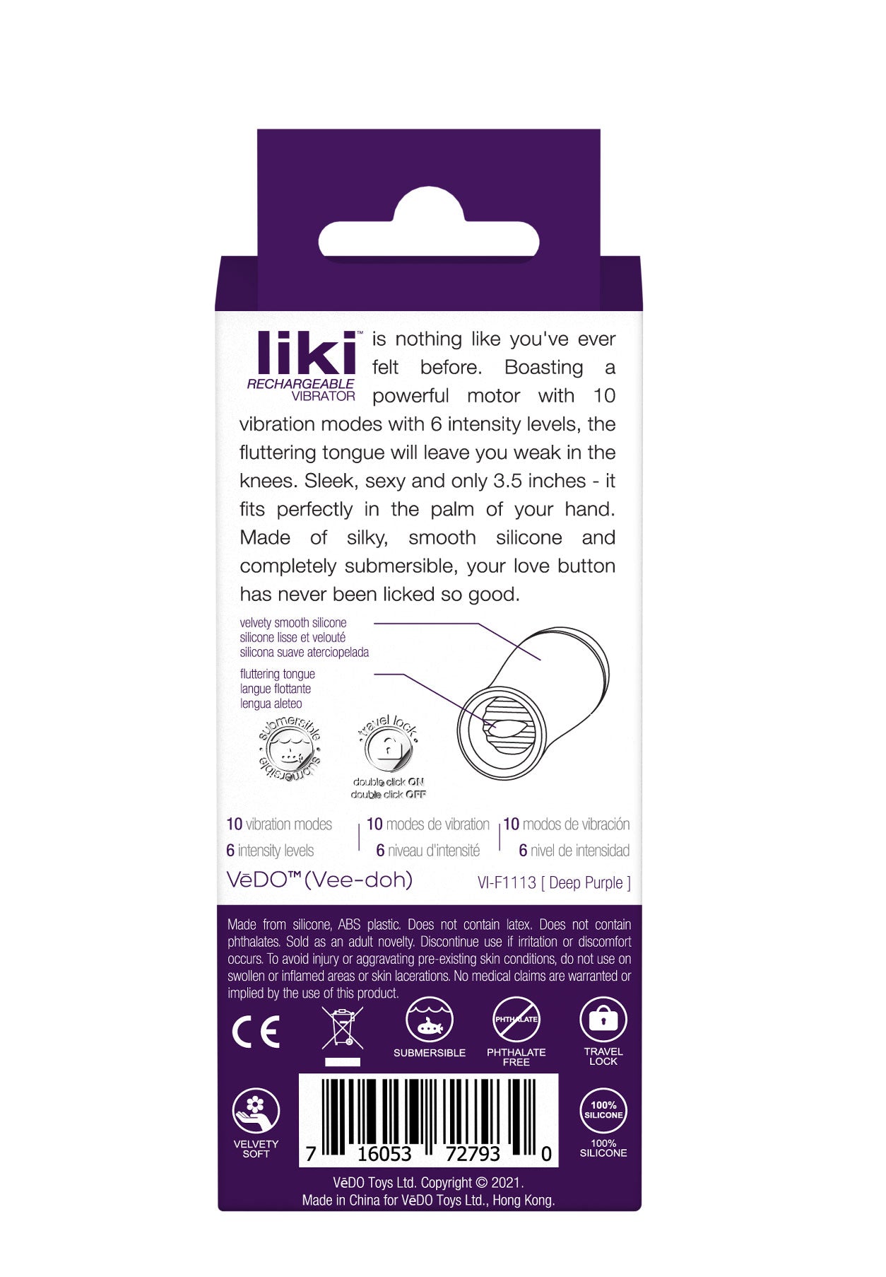 Liki Rechargeable Flicker Vibe - Deep Purple - Not Very Vanilla