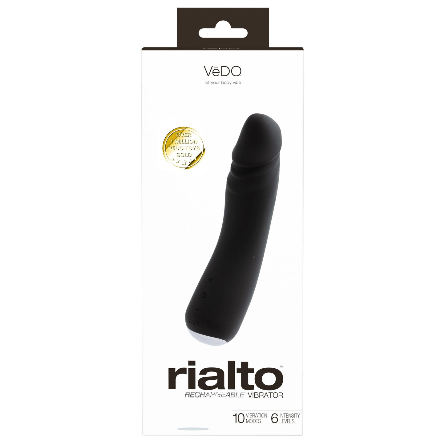 Rialto Rechargeable Vibrator - Black - Not Very Vanilla