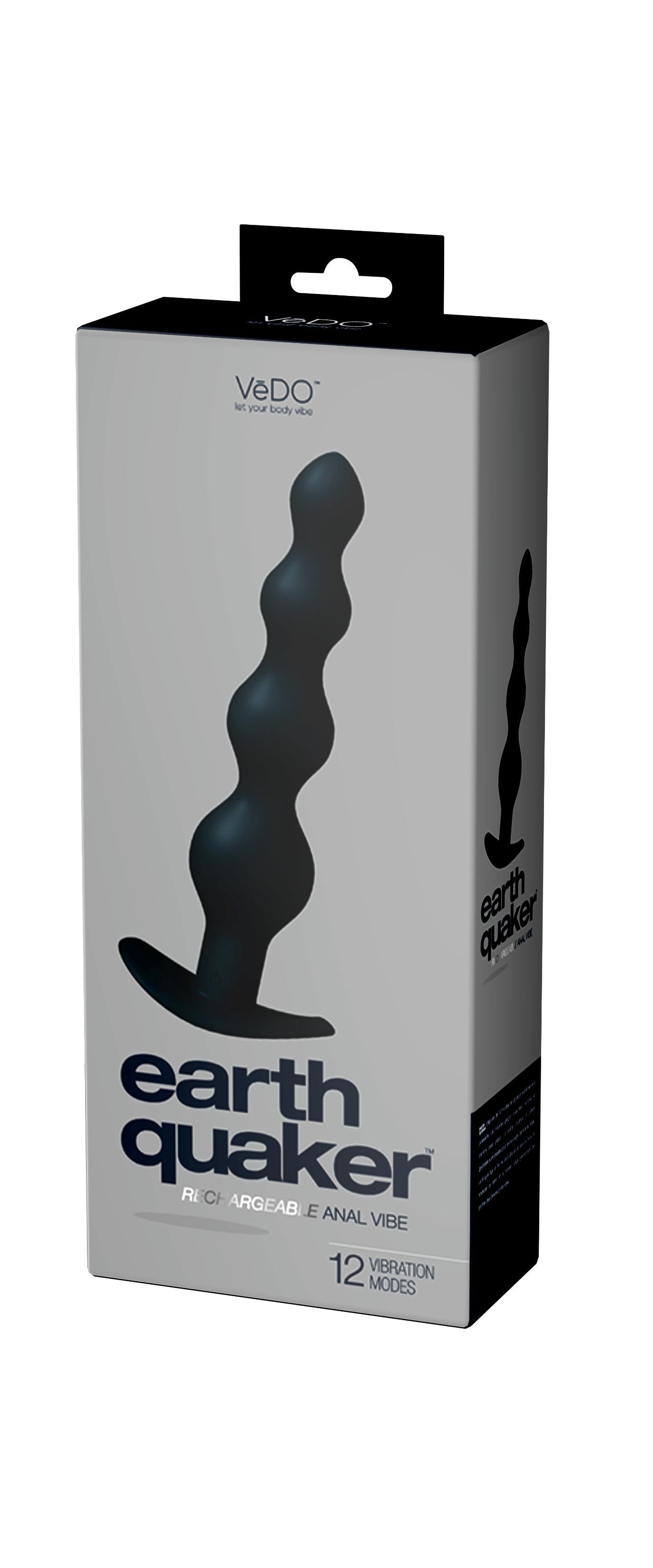 Earth Quaker Rechargeable Anal Vibe - Just Black - Not Very Vanilla