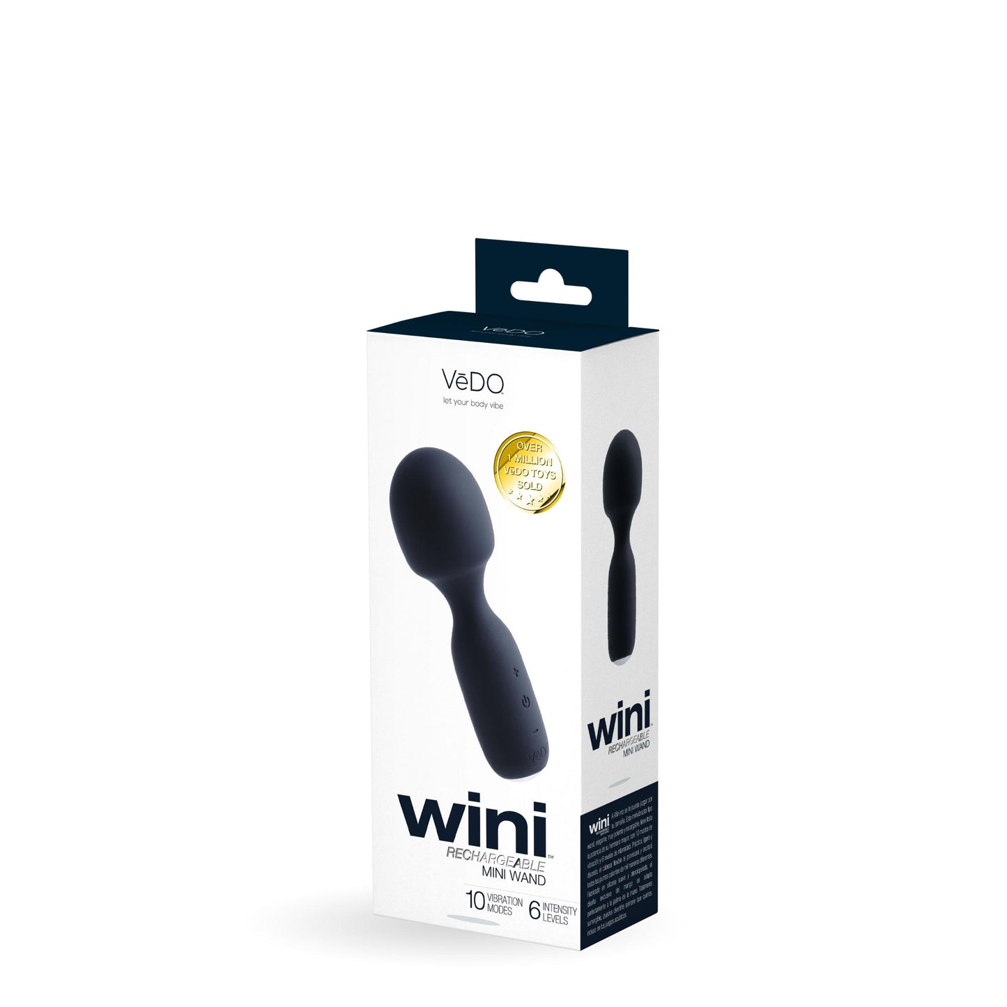 Wini Rechargeable Mini Wand - Black - Not Very Vanilla