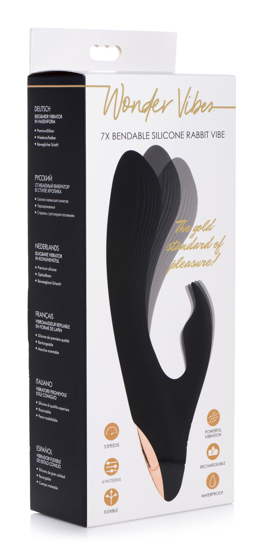 7x Bendable Silicone Rabbit Vibrator - Black - Not Very Vanilla