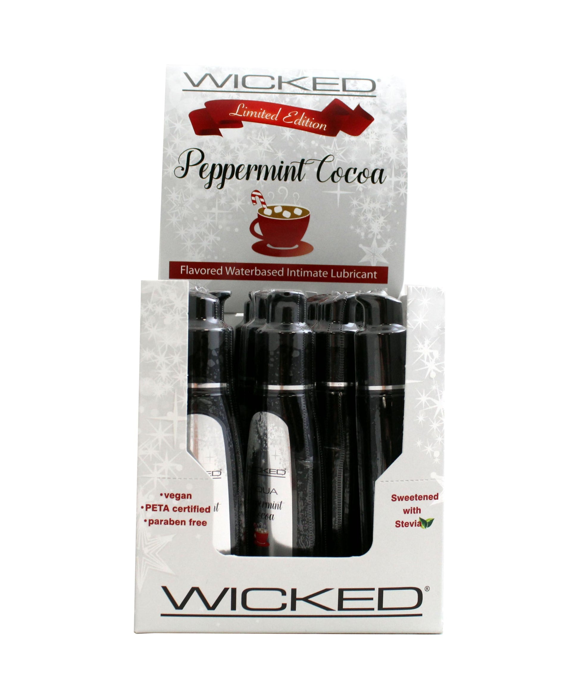 Aqua Peppermint Cocoa Flavored Water Based Intimate Lubricant - 2 Fl. Oz. - 12 Piece Display - Not Very Vanilla