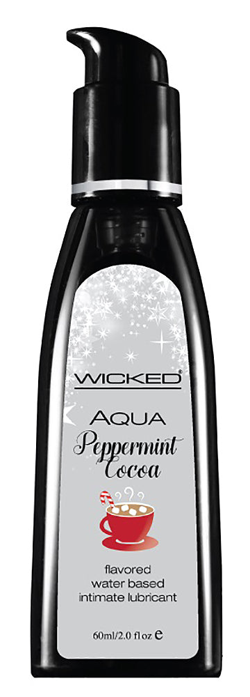 Aqua Peppermint Cocoa Flavored Water Based Intimate Lubricant - 2 Fl. Oz. - 12 Piece Display - Not Very Vanilla