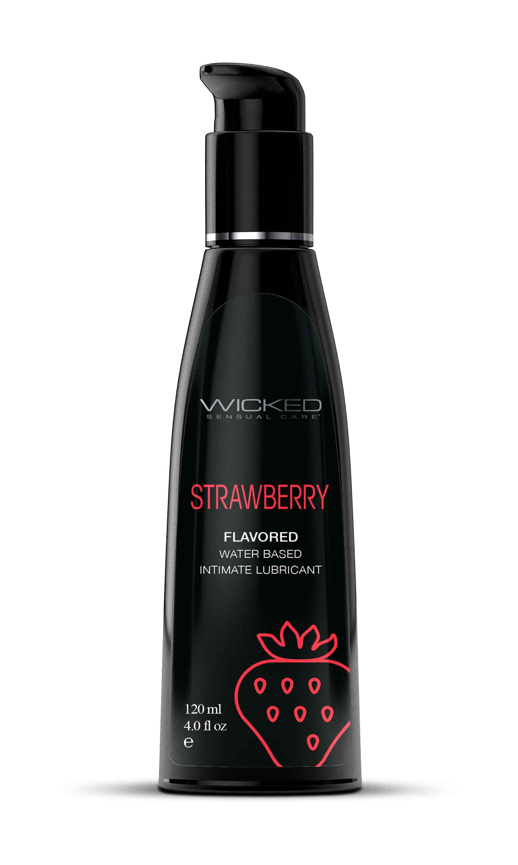 Aqua Strawberry Flavored Water Based Intimate Lubricant - 4 Fl. Oz. - Not Very Vanilla