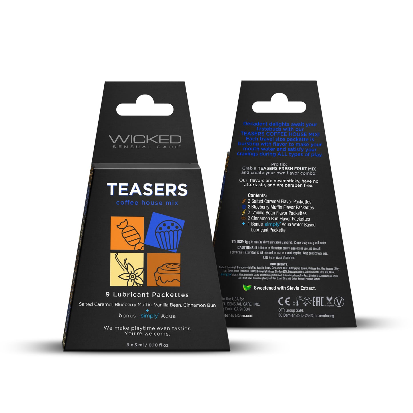 Teasers Coffee House Mix - 9 Lubricant Packettes - 2 Each - Not Very Vanilla