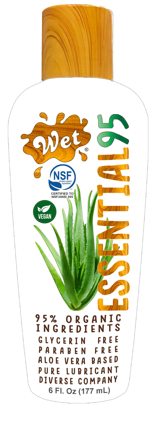 Wet Essential95 Certified 95% Organic Aloe Based Lubricant - 6 Fl. Oz. - Not Very Vanilla