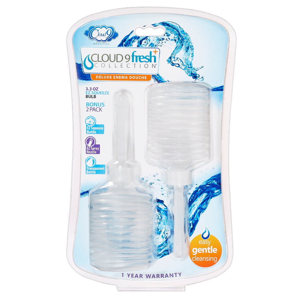 Cloud 9 Fresh and Portable Anal Enema Douche Squeeze Bulb 2 Pack 3.3oz - Not Very Vanilla