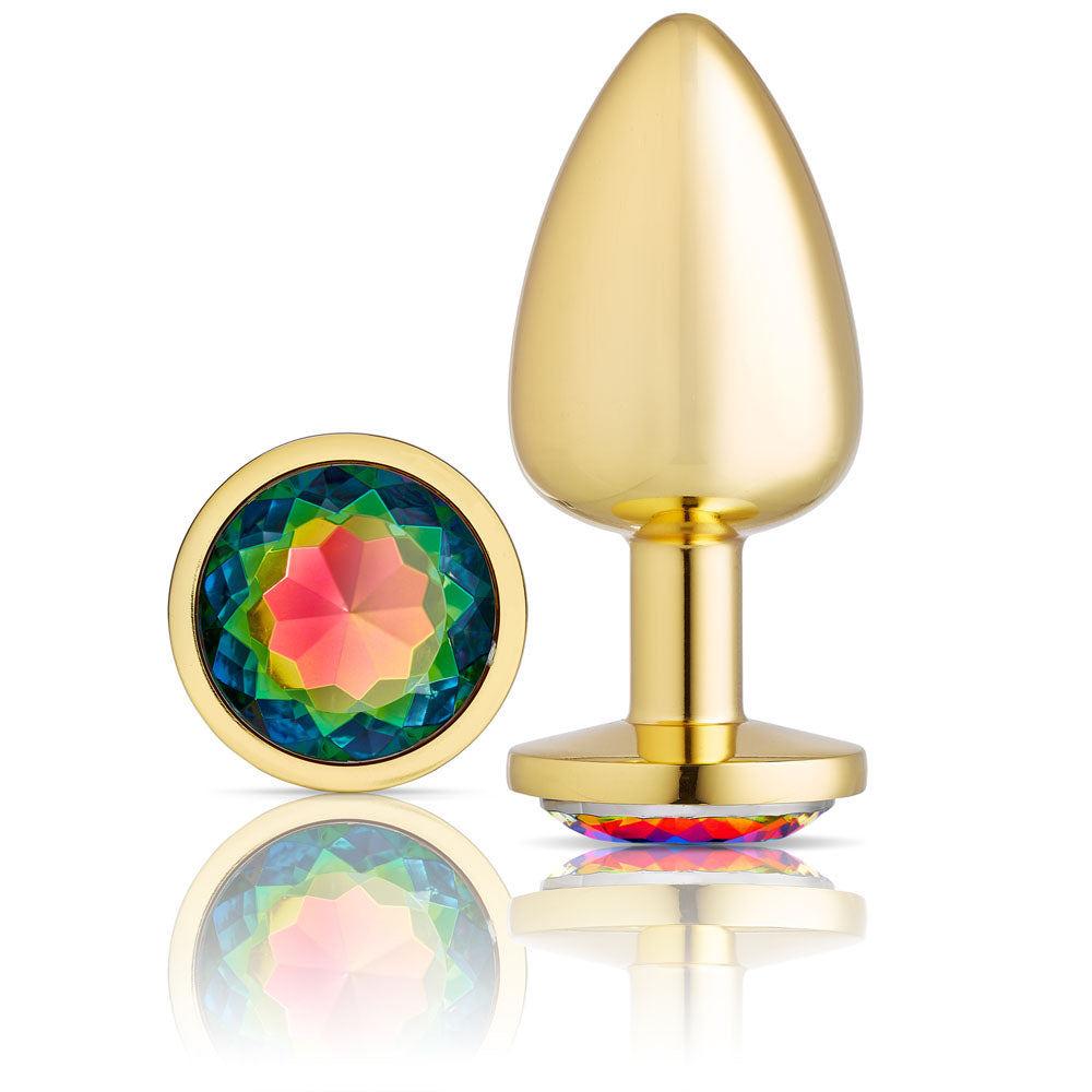 Cloud 9 Novelties Anal Gems Jeweled Gold Chromed - Large - Not Very Vanilla