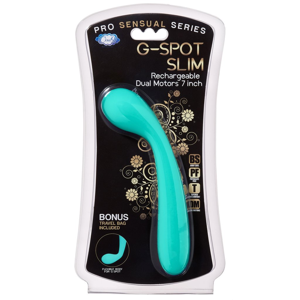 Cloud 9 Novelties G-Spot Slim 7 Inch Flexible Body Vibrator - Teal - Not Very Vanilla