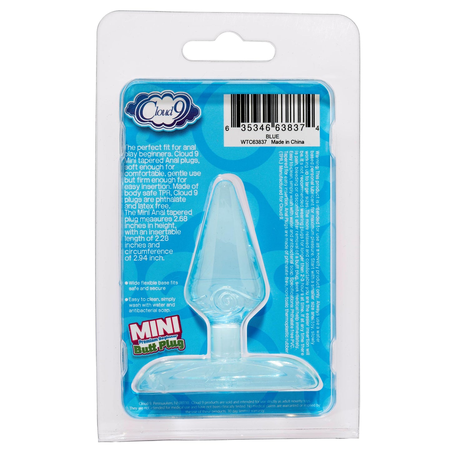 Mini Premium Beginner Butt Plug - Blue - Not Very Vanilla