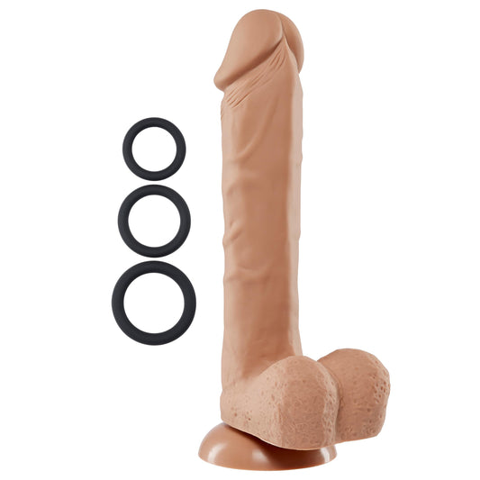 9 Inch Silicone Pro Odorless Dong - Tan - Not Very Vanilla