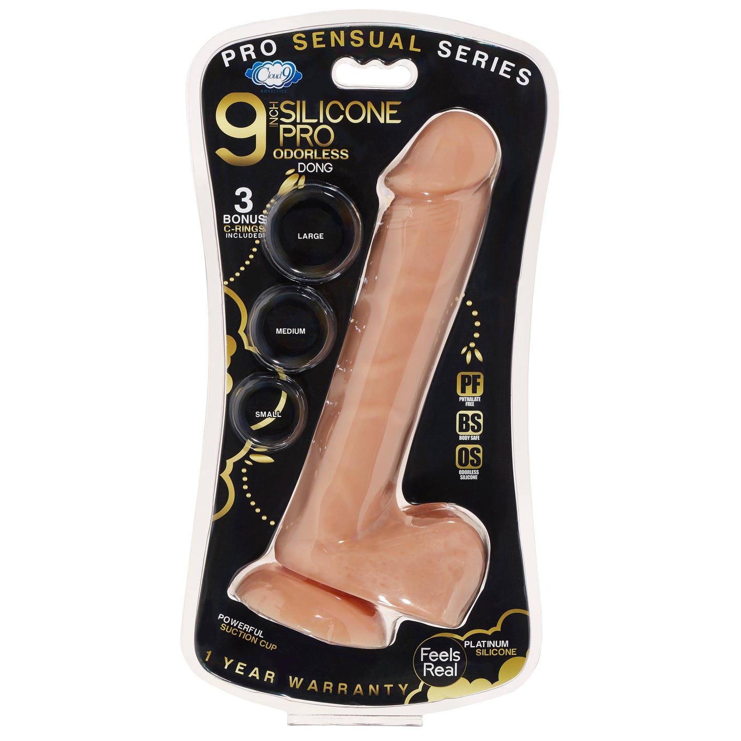 9 Inch Silicone Pro Odorless Dong - Tan - Not Very Vanilla